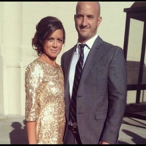 Gold Sequin Donna Ricco dress